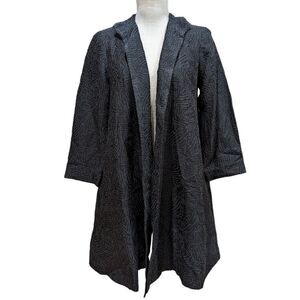 NWT Eileen Fisher Women's Funnel Neck A-line Coat Size Petite Small in Black